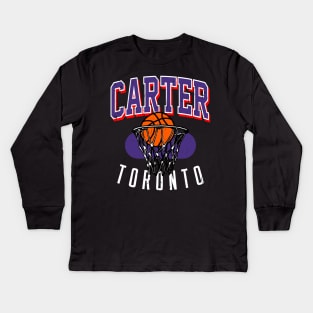 Vintage 90's Style Toronto Basketball Kids Long Sleeve T-Shirt